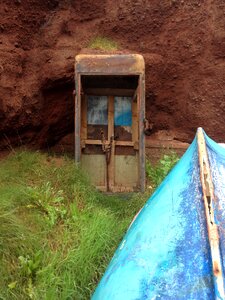 Phone booth worn derelict