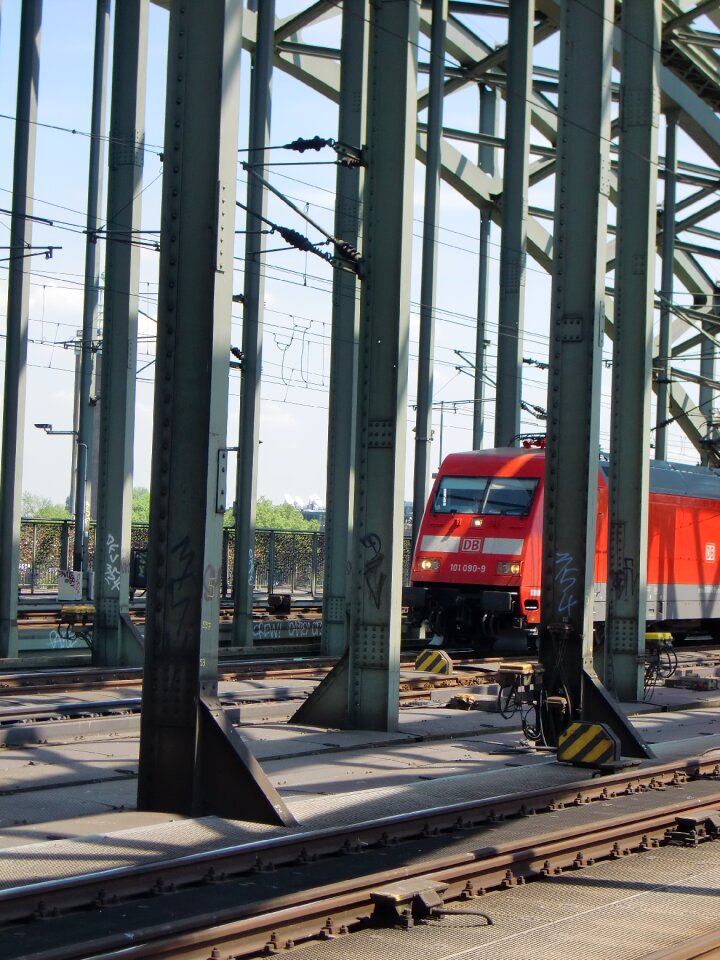 Train catenary hohenzollern bridge
