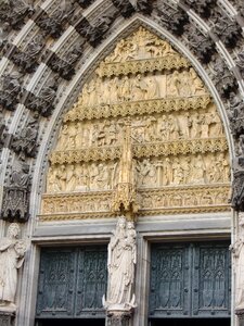 Sculpture facade cologne cathedral photo
