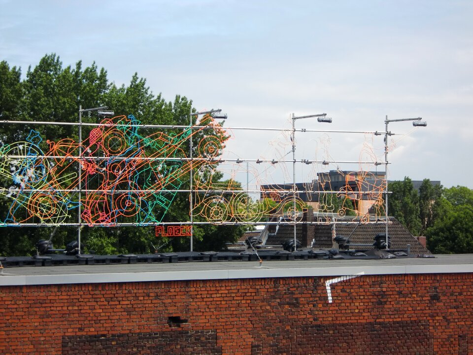 Neon color roof terrace