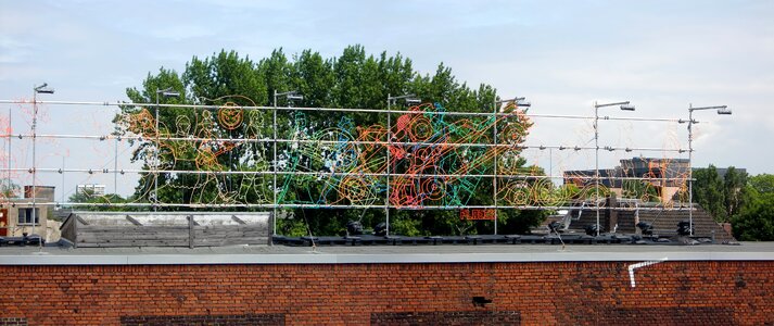 Neon color roof terrace