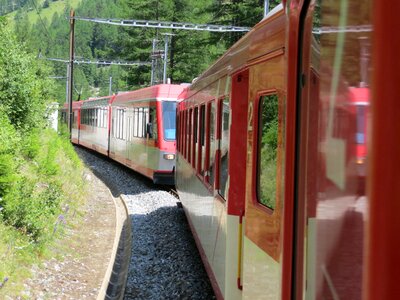 Alpine zermatt train photo