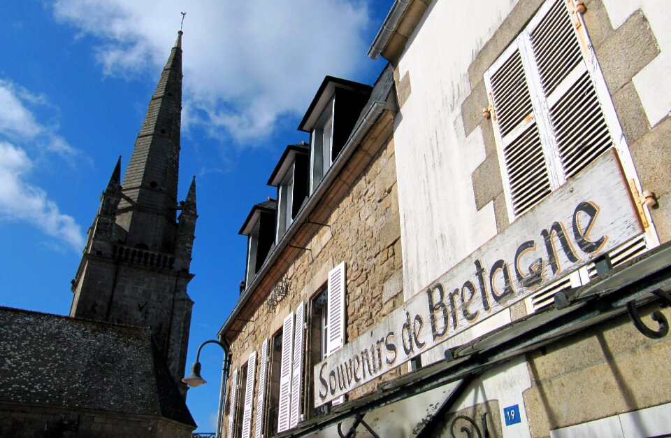 Village square brittany church