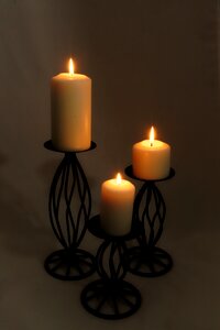 Light burn wax candle photo