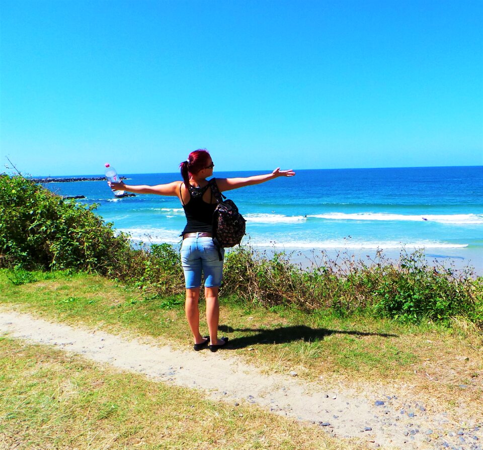 Girl shore coast