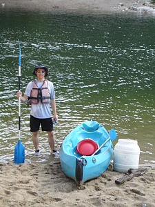 Paddler boat water