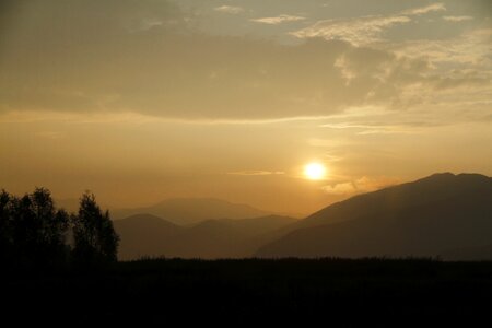 Lugu lake sunrise hills photo