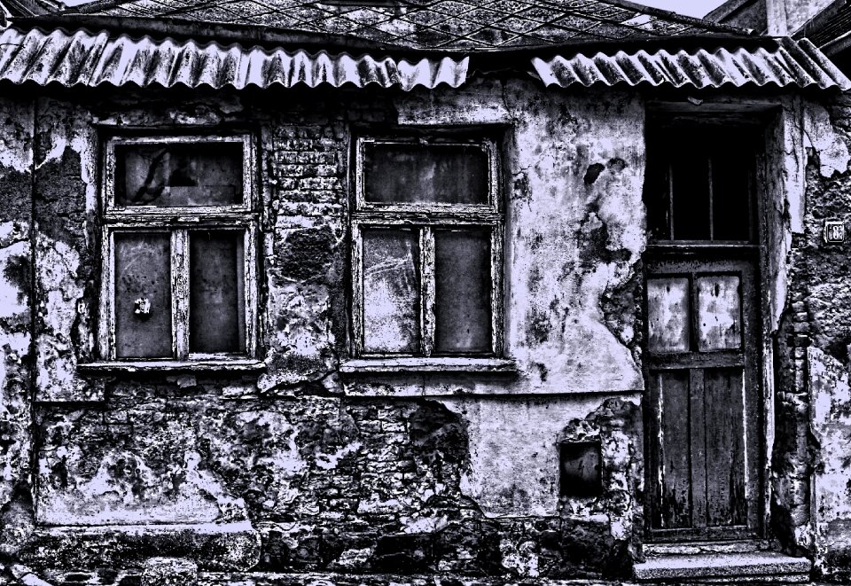 Black and white rural doors