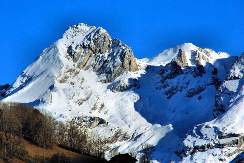 Landscape high mountain snowy landscape