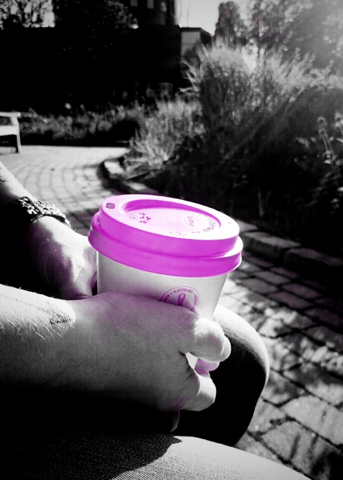Pink ribbon breast cancer coffee break