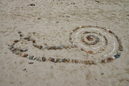 Mussels sand decorative photo