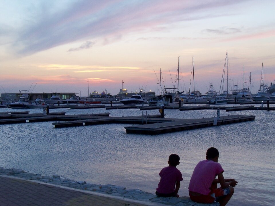 Barca friendship sunset