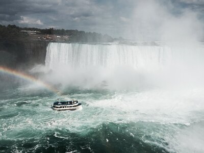 Boat cascade falls natural water photo