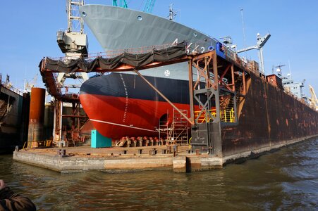 Port dock ship repair works dry dock photo