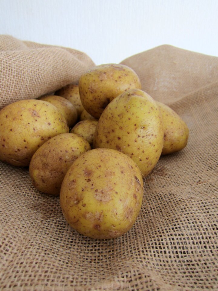 Potatoes burlap nature