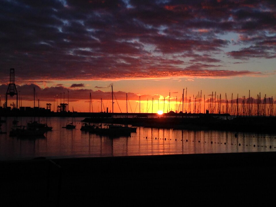 Orange sun canary islands