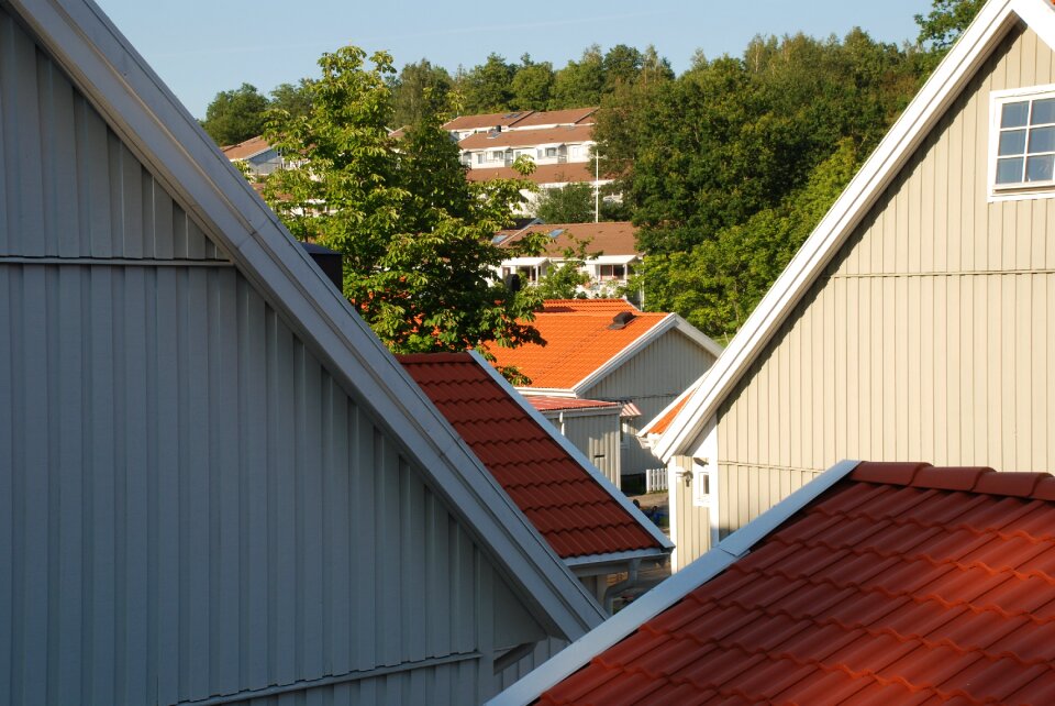 Roof facade brick red