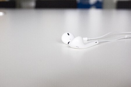 Mp3 earphones listen to music photo