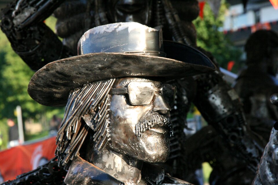 Sculpture metal biker