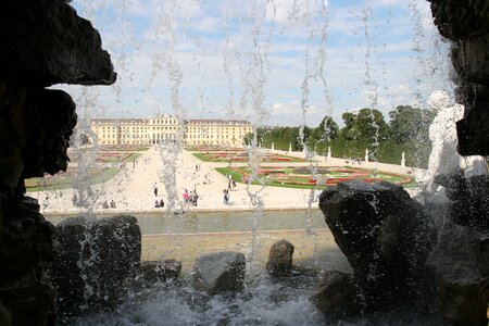 Schönbrunn palace park waterfall