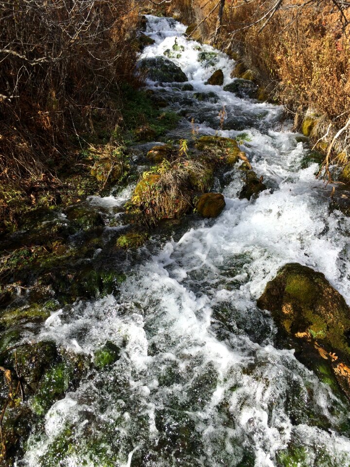 Water rock cascade photo