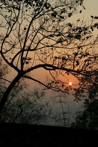 Twilight evening sun landscape photo