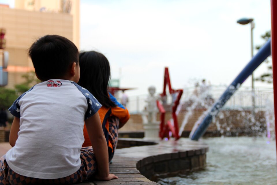 Children brother and sister park photo