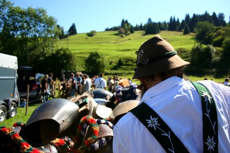 Tradition costume cow bells photo