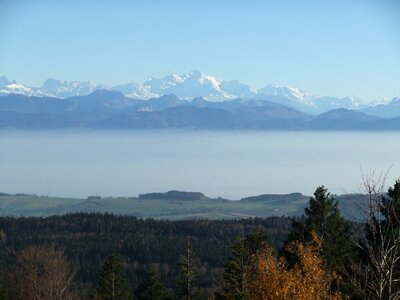 Alpine autumn snow photo