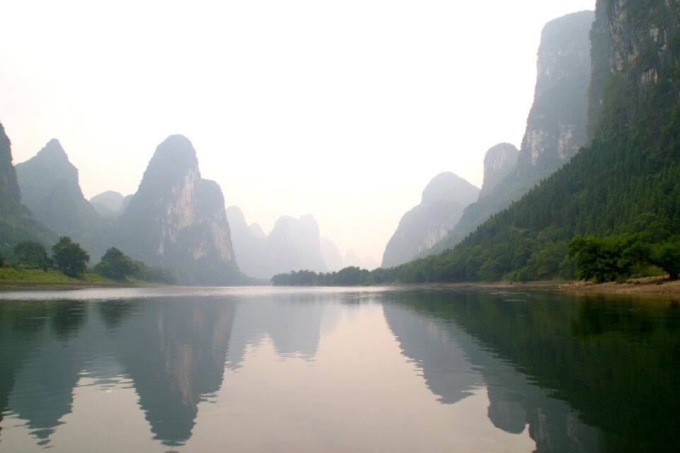 Landscape lake mountain and water