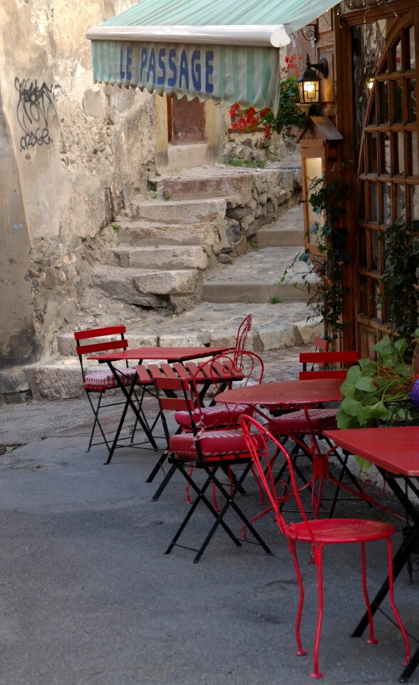 City chair outside