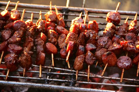 Grilled meats tasty charcoal photo