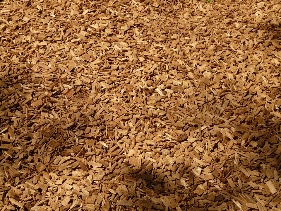 Wood chips ground soft