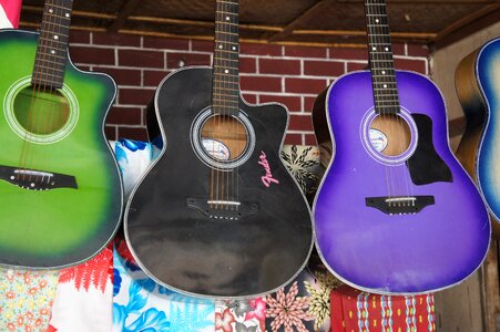 Music store acoustic guitar street musicians