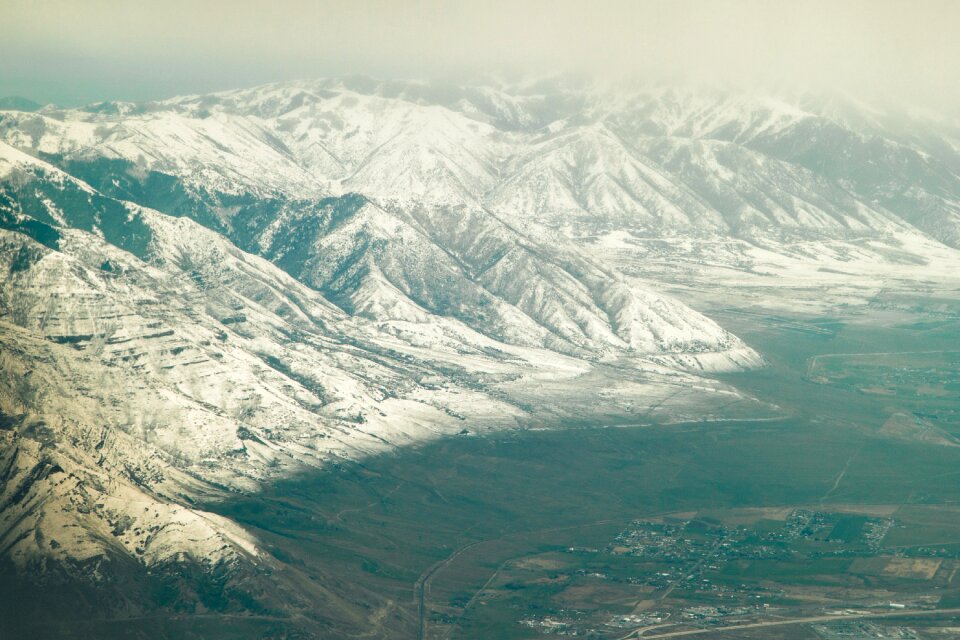 Winter landscape mountain range