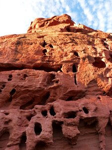 Red sandstone erosion texture priorat