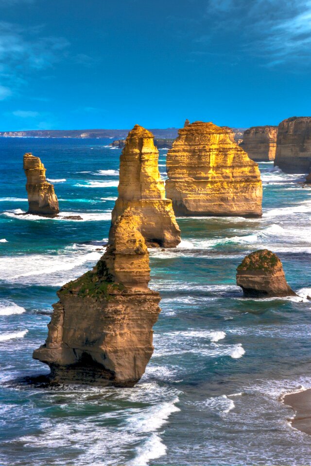 Rocky hill rock formations ocean