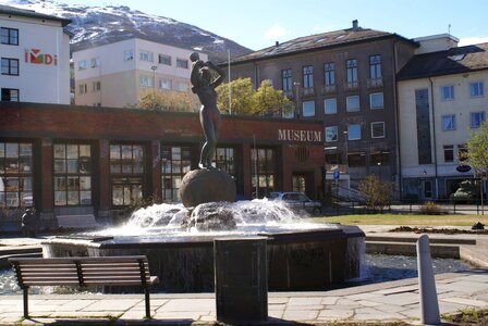 The lady on the square freedom monument narvik square