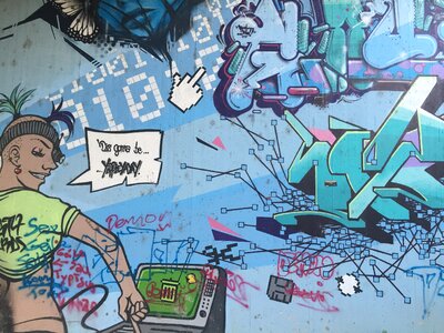 Street art sprayer art