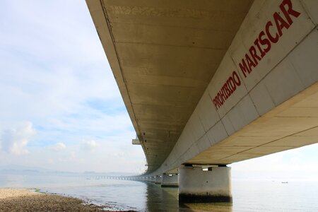 Construction beach modern bridge