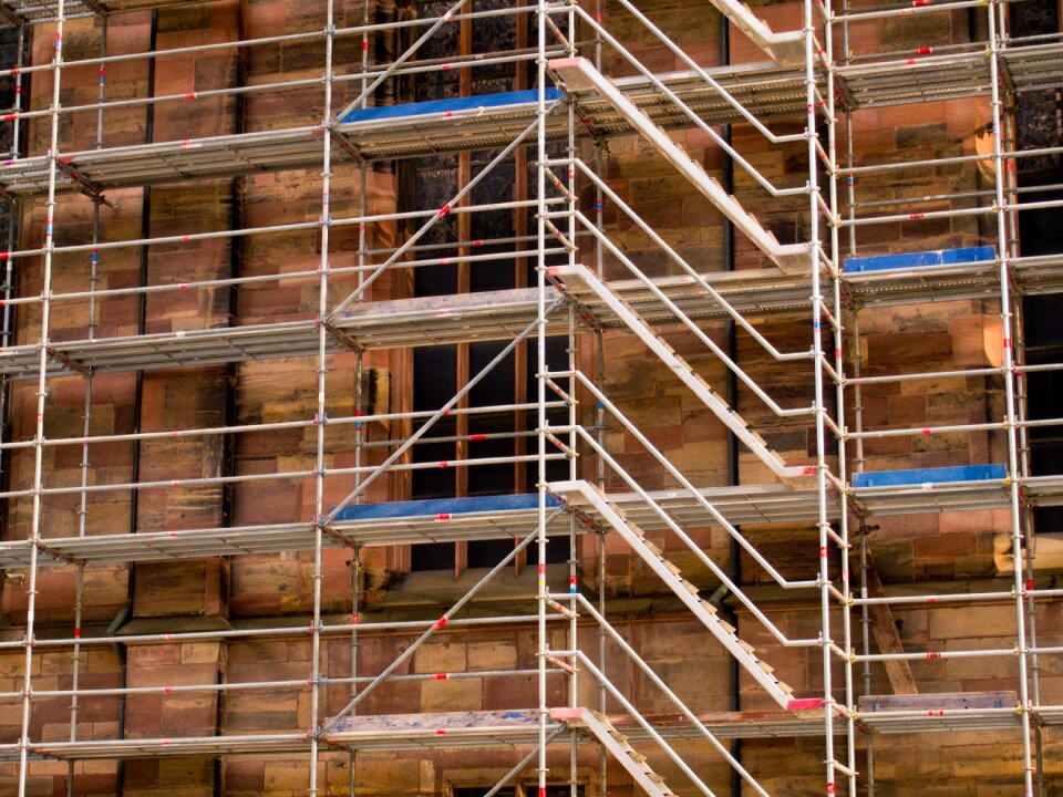 Site scaffolding facade