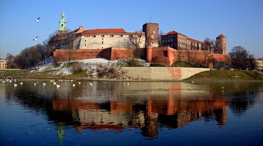 Castle winter reflection