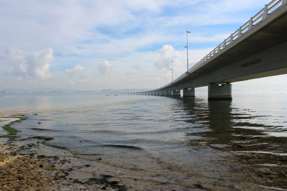 Construction beach modern bridge