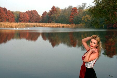 Forest reflection red