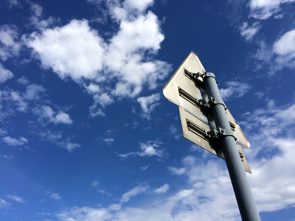 Blue sky white cloud signs photo