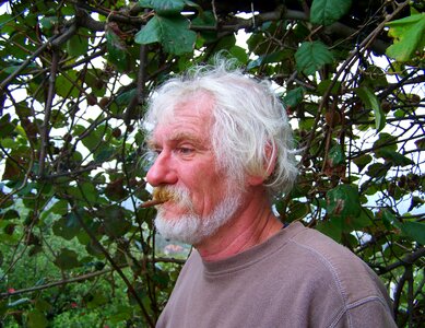 Old man fall hair portrait