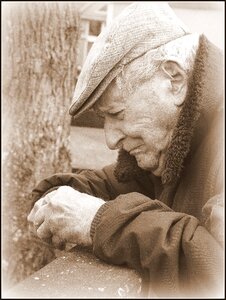 Old character black-and-white
