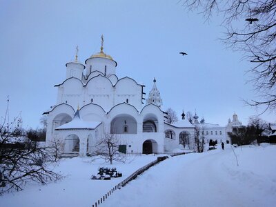 Church snow dome photo