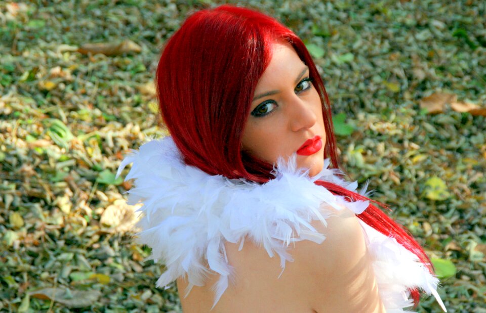 White red hair beauty