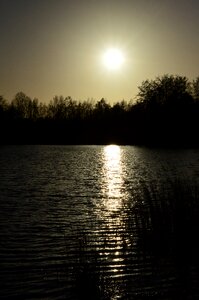 Mirroring sun evening